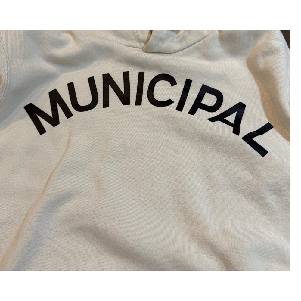 MUNICIPAL Sport Utility Gear Mens Beige Pullover Hoodie Sweatshirt - Picture 4 of 7